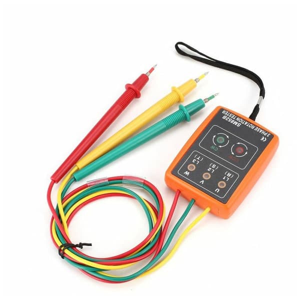SM852B 3-Phase Rotation Tester with LED Display, Buzzer Alarm, Digital Phase Detector for Electrical Testing