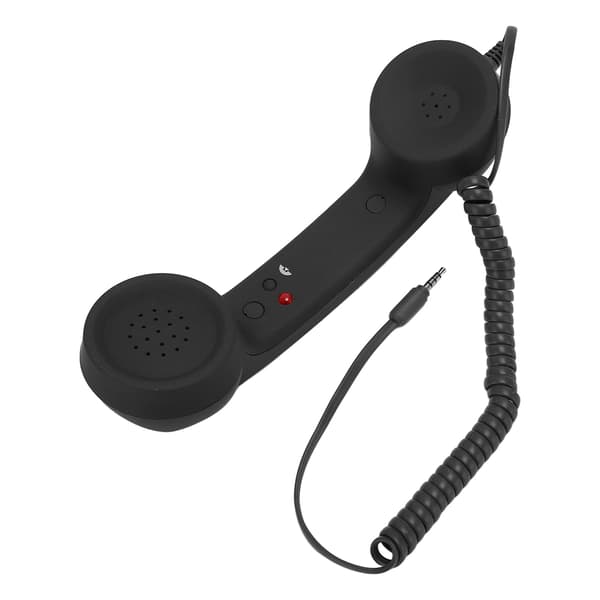 Retro telefonrør Professionel 3,5 mm stik Strålingssikkert kablet mobiltelefonrør til smartphone PC Sort