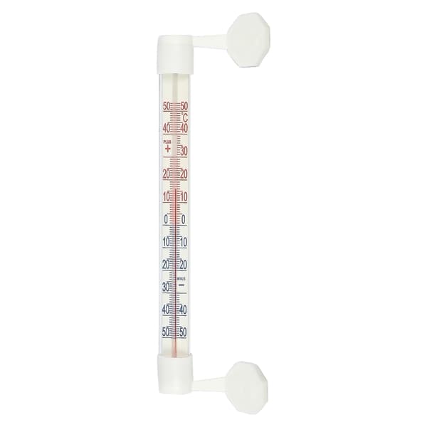 Termometer med sugekopp utendørs hvit 21 cm