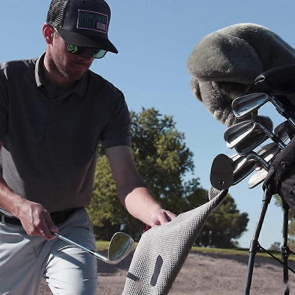 Fastgør den til golfvognen eller køllerne 50*40cm magnetisk golfmikrofiberhåndklæde