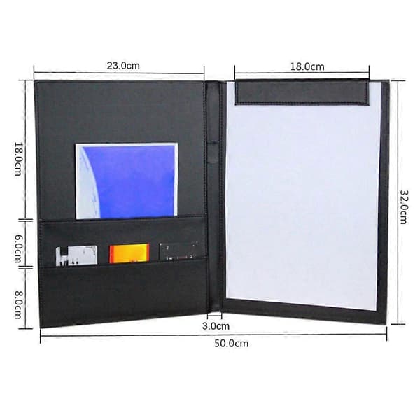 PU Læder A4 Skriveunderlag Forretningsnotesblok Mødekonference Dokumentorganisator Fil