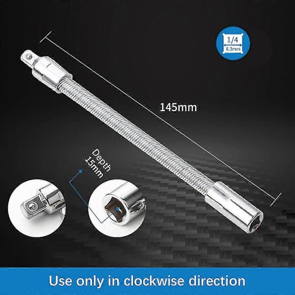 3 st Flexibla Förlängningskablar för Hylsor 1/4 3/8 1/2 Flex Hylsförlängningsset Drive Light Impact Extender