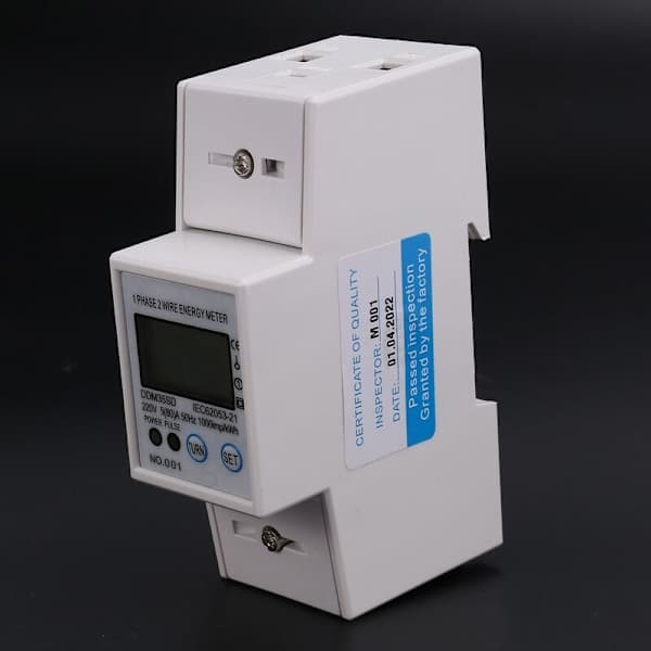 Enfaset strømmåler 220V 5-80A Digital KWh strømforbruksmåler med spenningsdisplay
