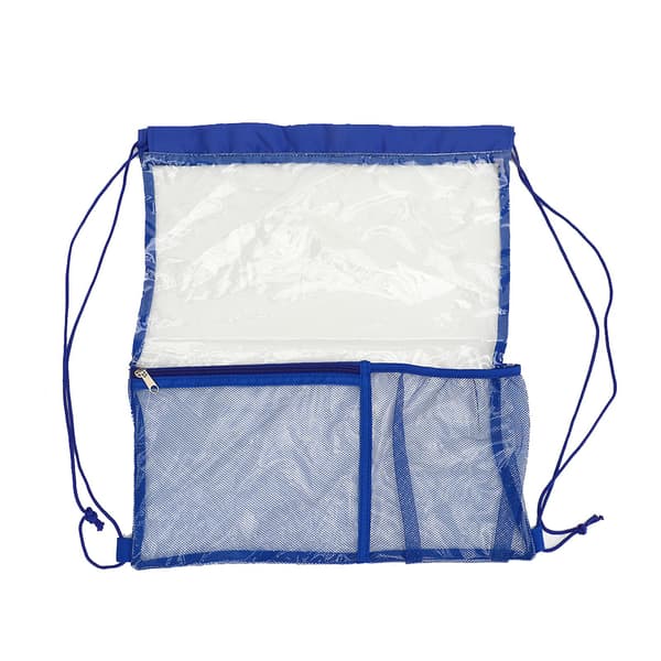 Large Capacity Foldable Transparent PVC See Through Beach Swimming Blue Backpack