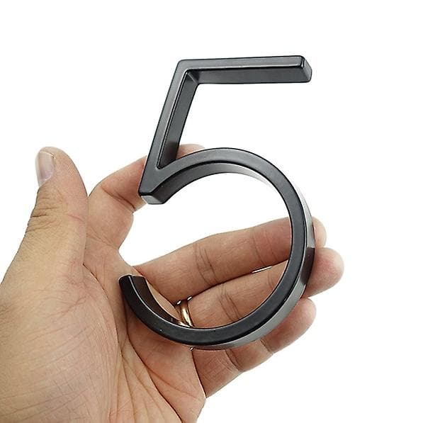 Svart husnummer och bokstav 5 tum 12,5 cm hög (0)