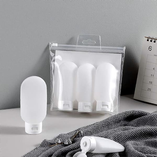 100 ml silikonreseflaskor, resetvättflaskor, silikonvätskereseflaskset, behållare i resestorlek, 3 st