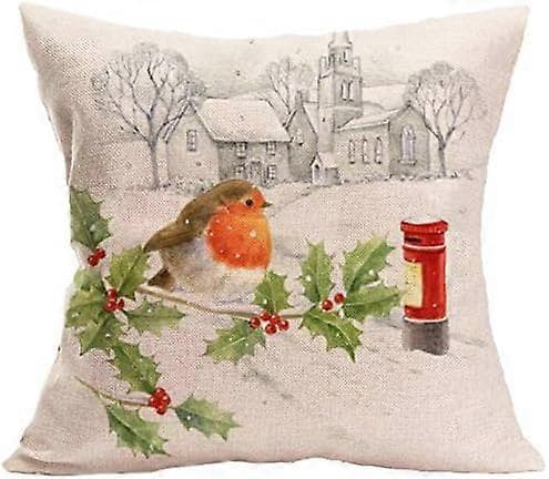 4-pack örngott God Jul Kuddskydd 45 x 45 cm Bomull Linne Kuddfodral för Jul Heminredning