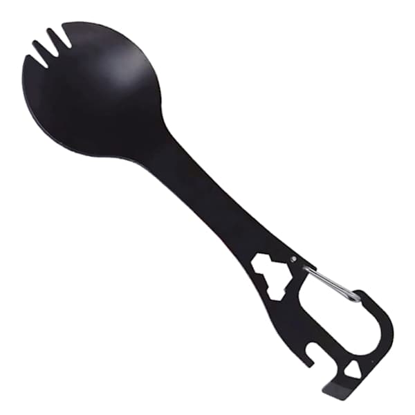 5-i-1 Spork i Rustfrit Stål Campingbestik med Ske Gaffel Flaskeåbner