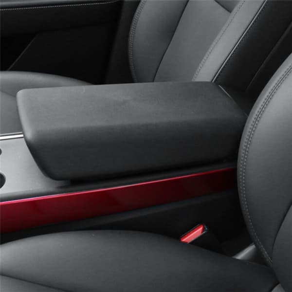 Black Center Console Armrest Cover Decorative Sticker Car Accessories for Model3/Y