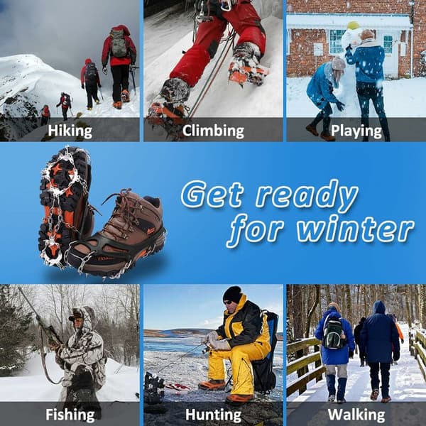 Stegjern, ispigge, skosåler, tænder/knopper i rustfrit stål, til klatring/bjergbestigning/vandring/højder