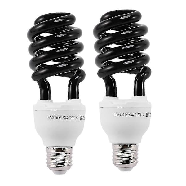 2x E27 40W UV Ultraviolet Fluorescent Blacklight CFL Bulb 220V Shape: Spiral Power Volt