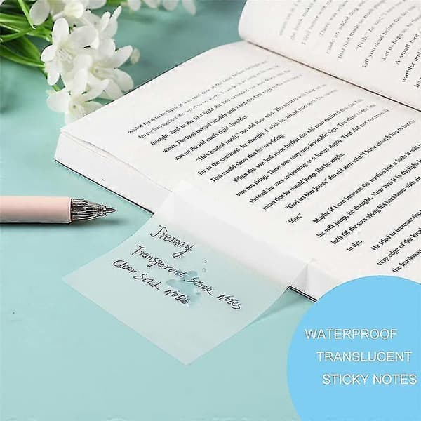 12-pack 600 ark Transparenta Sticky Notes, Klara Sticky Notes - Stick för Annotering