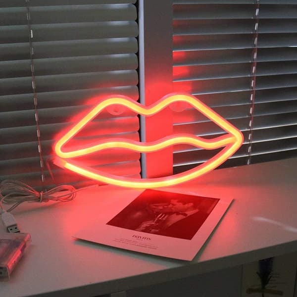 Neonlys i form av lepper LED Romantisk Kunst Dekorativt Neonlys