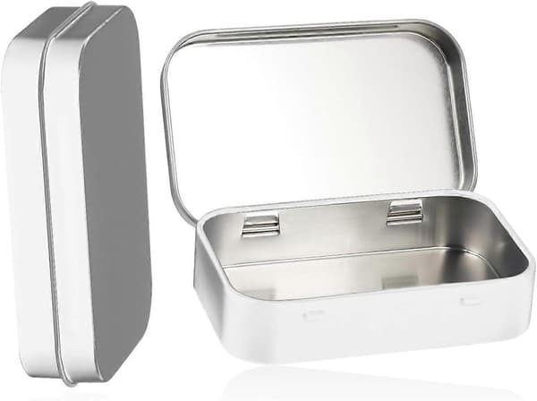 Rectangular Metal Empty Hinged Tin, 3pcs Mini Portable Box Small Storage Box Beads and Jewelry Small Items, Sorting