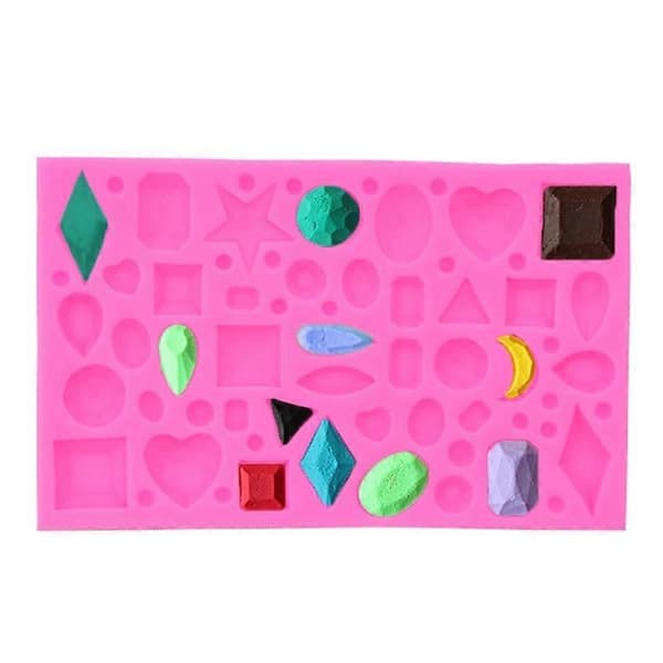 Ædelsten Diamantform Silikone Kageform Fondant Chokolade Slik DIY Bageværktøj JIKAIX
