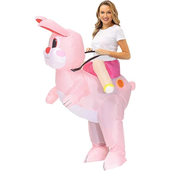 Inflatable Easter Bunny Riding Cosplay Costume Half-Body Suit Festive Gift Inflatable Toy Inflatable Monkey C[CO]