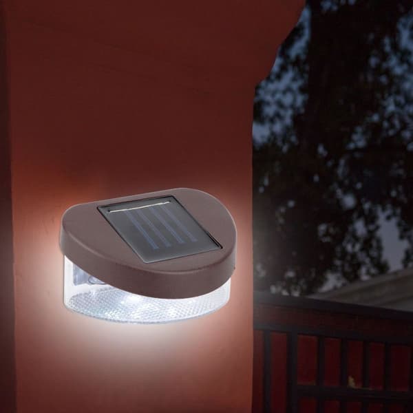 Utendørs Hage Gård 2 LED Solcelle Gjerdelampe Vanntett KLB