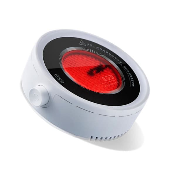 Electric Teapot, Small Ceramic Hot Plate for Boiling Water and Coffee Making with Knob Adjustment