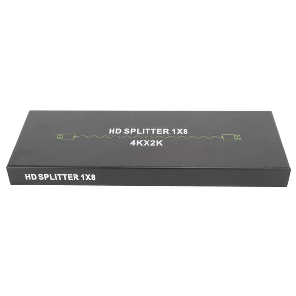 4K HD Multimedia Interface Splitter 1x8 1 ind 8 ud HD Multimedia Interface Splitter Splicer Extender 100‑240V EU-stik