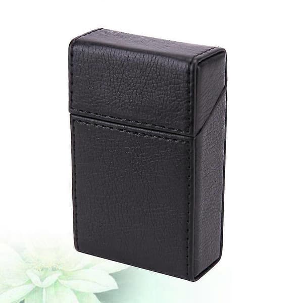 1 pc PU Leather Cigarette Case Premium Business Cigarette Box Portable Cigarette Holder For Men black