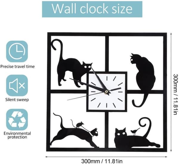 Sort kat vægur killing stil sød kreativ anima