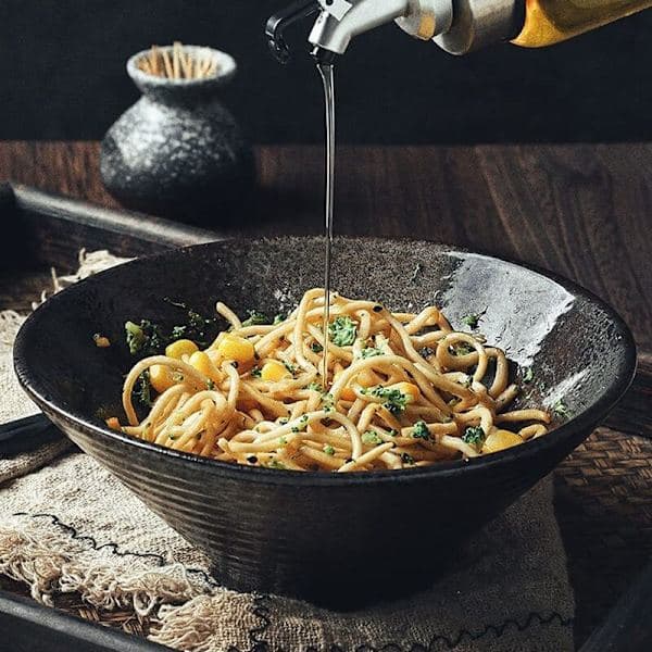 Japanese Ceramic Ramen Bowl with Matching Spoon and Chopsticks, Suitable for, Large Size