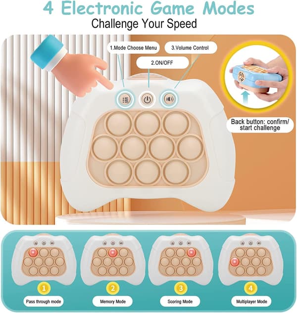 Handheld Electronic Games, Handheld Games, Handheld Popular Games Fast Push Popular Games (White)