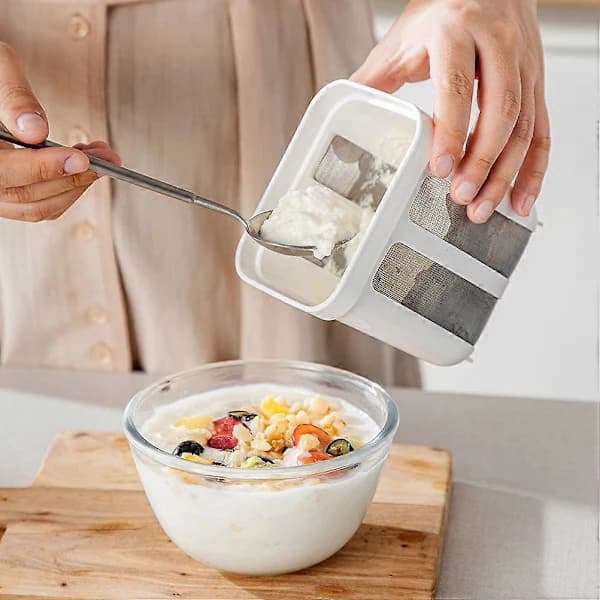 Yoghurt Si Græsk Yoghurt Maker Finmasket Yoghurt Ost Si Filter Nøddemælk Maker Hvid 17.60X10.80X9.00CM