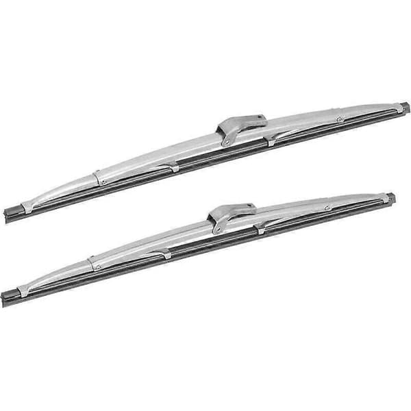 Universelle 12-tommer/30,48 cm polerede sølvfarvede vinduesviskerblade i rustfrit stål til biler
