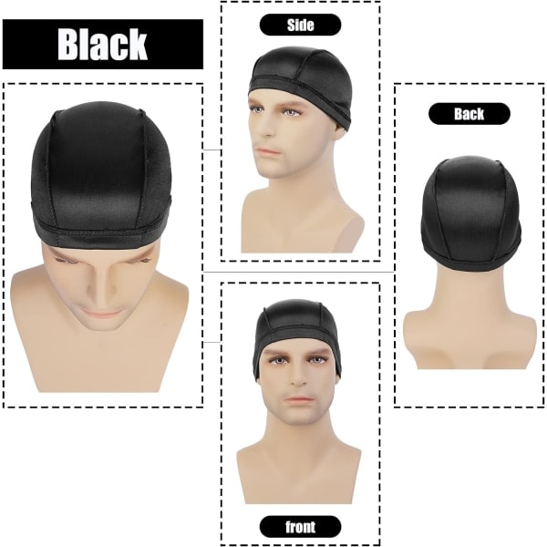TG 3ST Silky Wave Caps til mænds bølger. God kompression til at holde Durags på plads