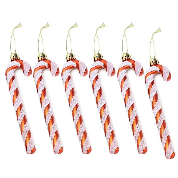 6 stk oppblåsbare Candy Cane-dekorasjoner, godteriballonger