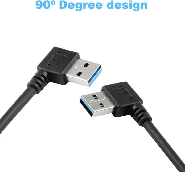 USB 3.0 Extension Cable - One Left and One Right Angle - Male to Female
