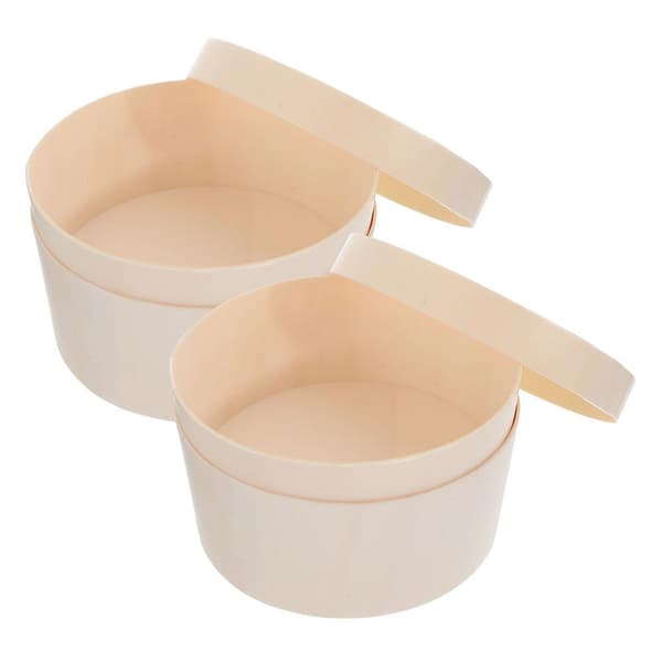 Cheesecake Box 2 pcs Light Brown Poplar Wood Portable Cake Box with Romantic Atmosphere for Storage