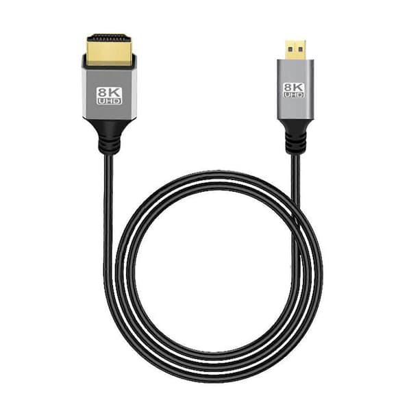 8K 60Hz Micro HDMI-kompatibel til HDMI-kompatibel Tovejs Videoadapterkabel Værtscomputerkabel Plug And Play Fleksibel