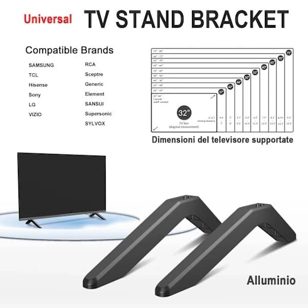 {PL} Universelle TV-stativben, Universelt justerbart TV-bordstativ