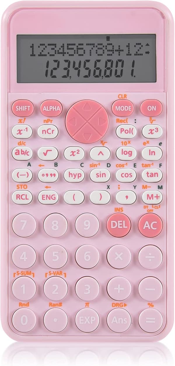 Standard Scientific Calculator with 2 Lines, Portable and Cute for School
