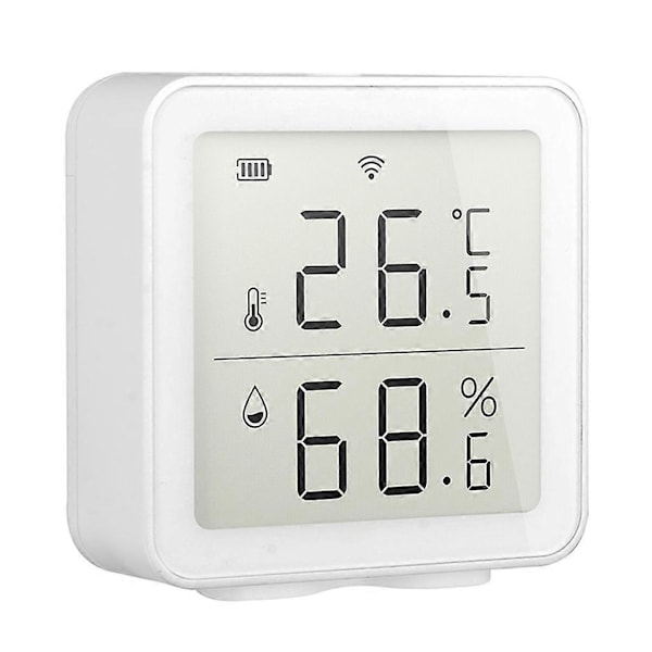 WiFi Temperatur- och Luftfuktighetsmätare, Trådlös Digital Hygrometer för Inomhusbruk, Termometer med App-Varningar Temperatursensor