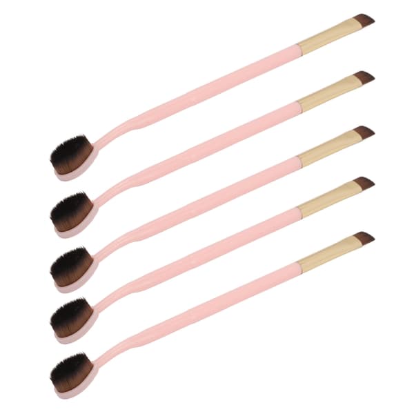5 Pcs Toothbrush Foundation Brush Pink Handle Soft Double-Sided Makeup Eyeshadow Brush Cosmetic Tool