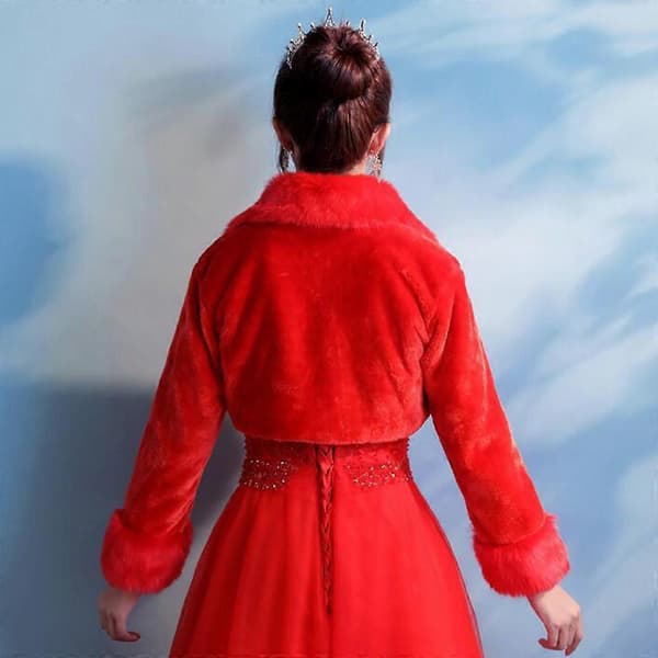 Wedding Bride Bridesmaid Winter Long Sleeve Bolero Jacket Thick Warm Plush
