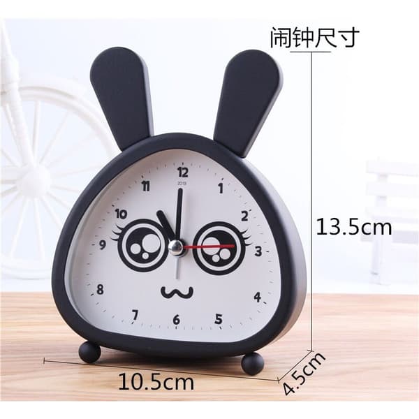 Clock Black Cartoon Animal Pattern Clock Bedside Battery Mute Modern Clocks for Kids Bathroom Decor