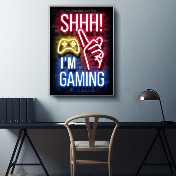 1 st 40X50cm gaming neon spelaffisch internetcafé rumsvägg