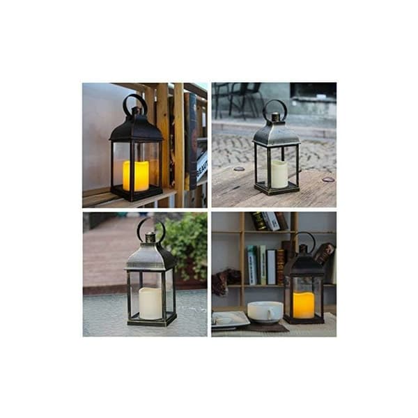 Decorative Lanterns with Flameless Candles with Timer Indoor/Outdoor Lantern with Hanging