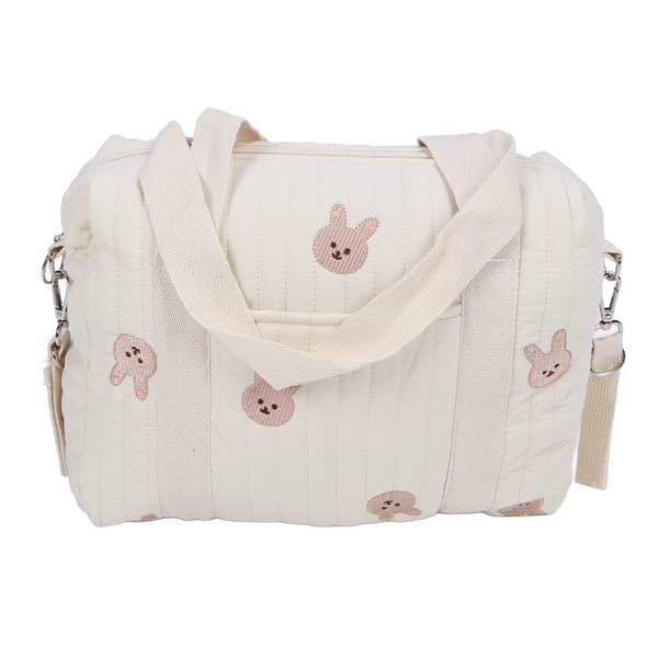 Multifunctional Stroller Bag with Zipper, Embroidery, Reusable Handbag, Diaper Bag, Rabbit Bag
