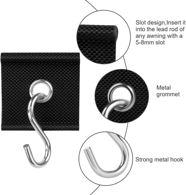 6-delt campingteltkrog, egnet til 5/6mm – 7/8mm skinner, egnet til autocampere, campingvogne