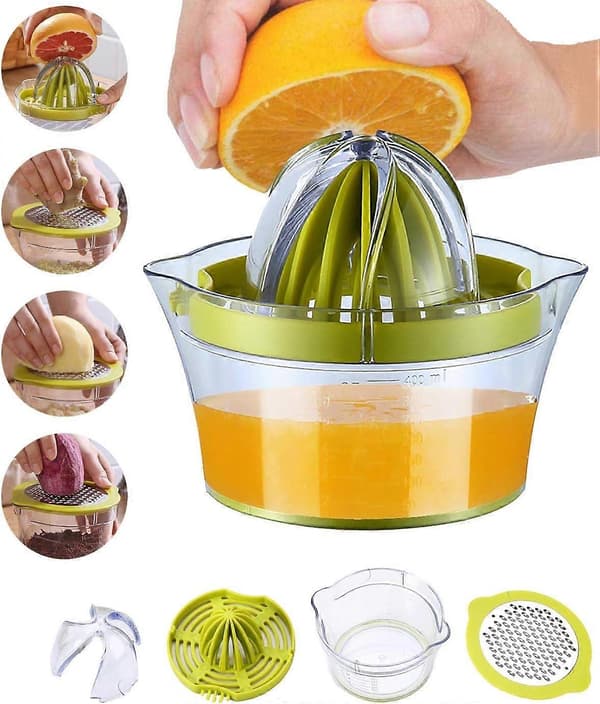 Manual juicer lemon squeezer dishwasher safe, multifunctional orange citrus lime juicer, manual fruit press with measuring cup