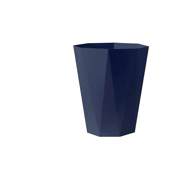 Diamond-shaped waste bin for home, living room, bathroom, kitchen, open, large, creative, bedroom, office, blue S