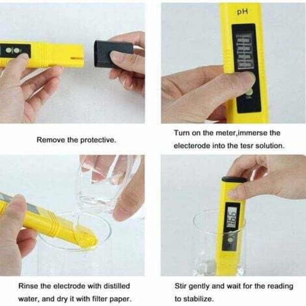 Professional pH Tester, Automatic Calibration Function and 0.00-14.00 Measurement Range for Portable Water, Aquarium, Hydroponics, Swimming