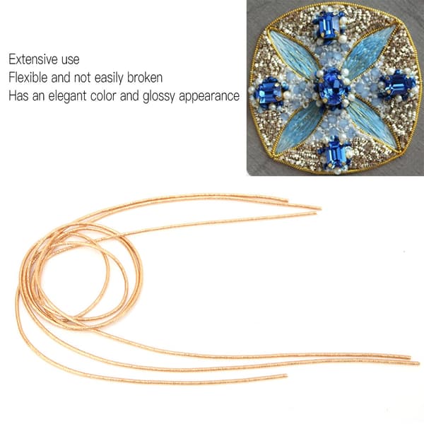 Embroidery Thread Copper Wire Sewing Luster 1.5mm Dia. Manual DIY String Dark Gold