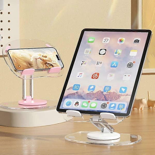 Desktop Stand 360-degree Smooth Rotation Adjustable Height Stable Support Foldable Lifting Lazy Mobile Phone Stand