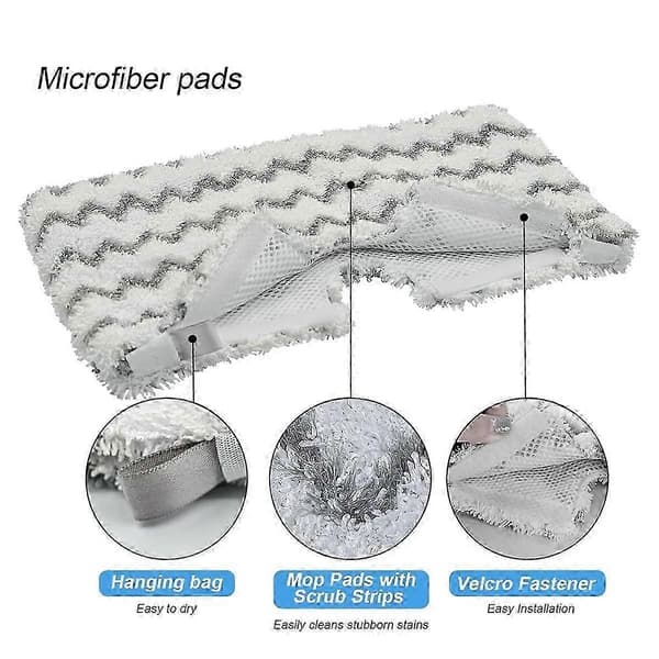 Erstatningsmoppepuder til dampmoppe til S3500-serien S3501 S3601 S3501S S3601C Dampmoppe Mikrofiber Skrubbemoppepuder
